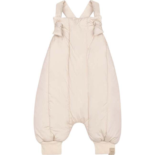 Baby Quilted Dungarees, Beige - Overalls - 1