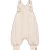 Baby Quilted Dungarees, Beige - Overalls - 1 - thumbnail