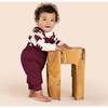 Baby Quilted Dungarees, Maroon - Overalls - 2