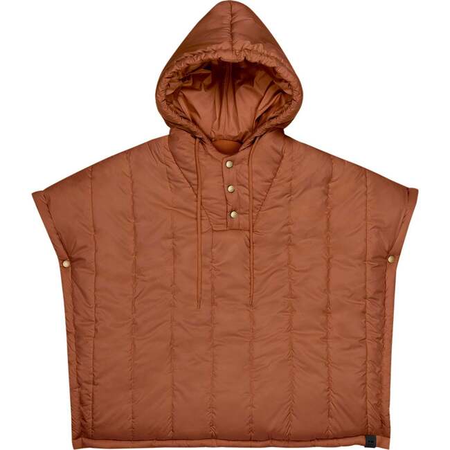 Kids Quilted Nylon Poncho, Rust - Sweaters - 2