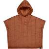 Kids Quilted Nylon Poncho, Rust - Sweaters - 2