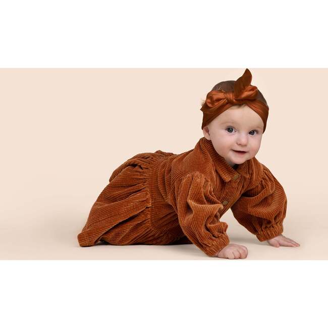 Baby Corduroy Shirt Dress, Rust - Dresses - 4