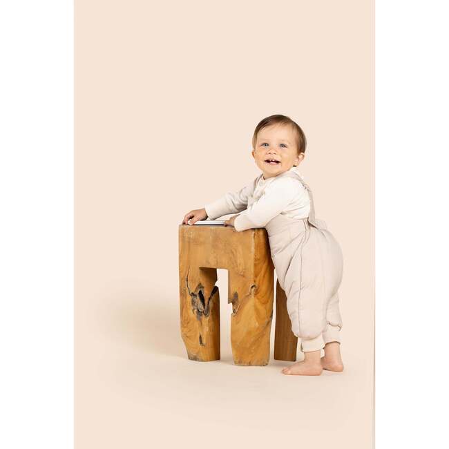 Baby Quilted Dungarees, Beige - Overalls - 3