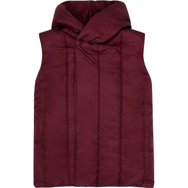 Kids Quilted Nylon Long Vest, Maroon
