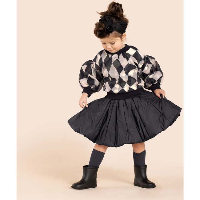 Kids Organza & Terry Sweatshirt, Black - Sweatshirts - 3