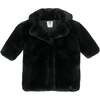 Kids Faux Fur Coat, Black - Coats - 1 - thumbnail