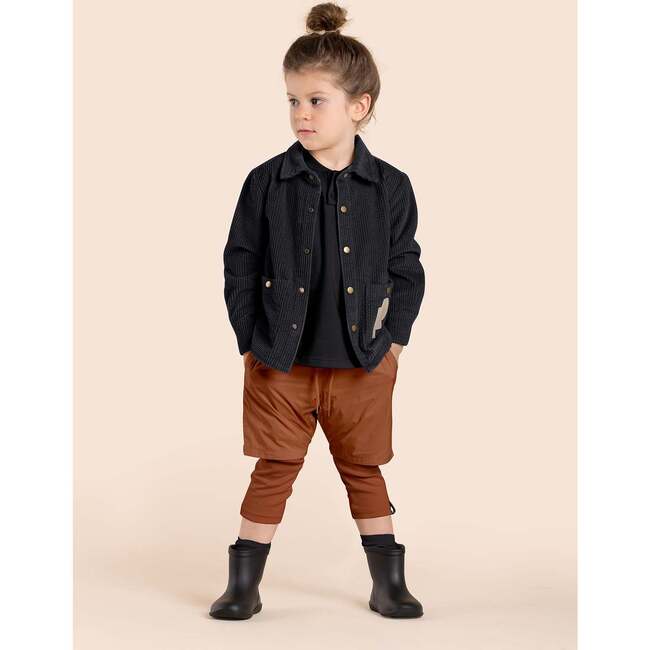 Kids Corduroy Work Shirt, Black - Shirts - 4