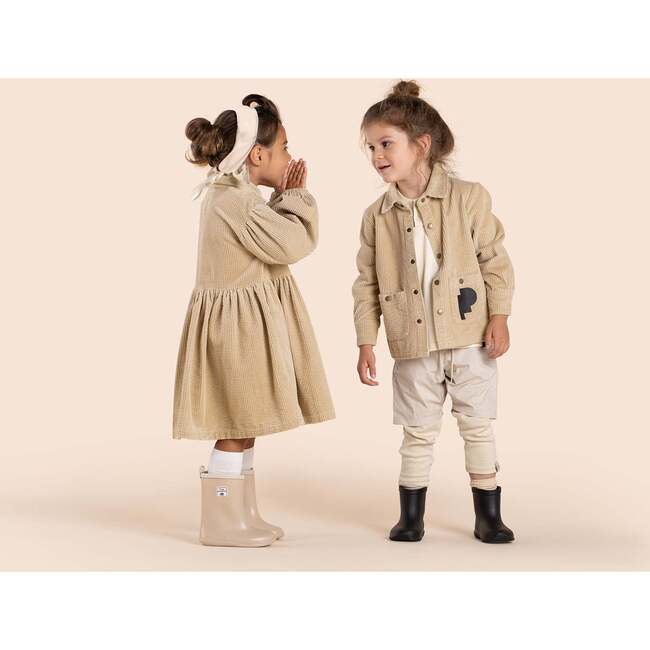 Kids Corduroy Work Shirt, Beige - Shirts - 4