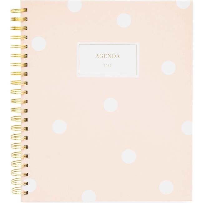 Large Daily Planner, Pink Polka Dot, 2023