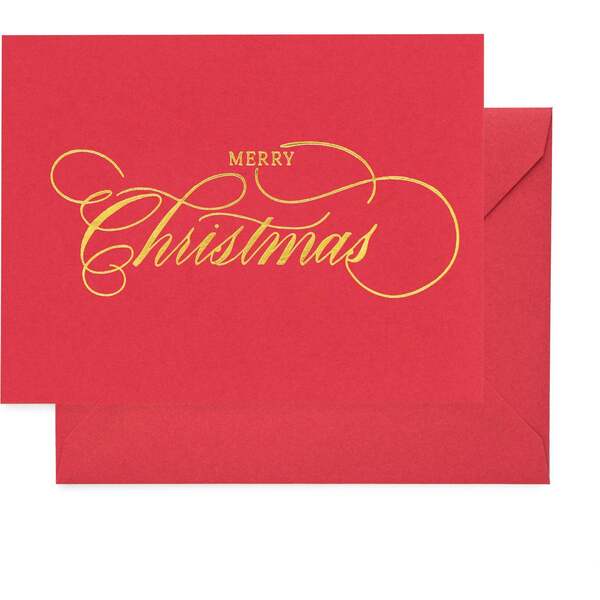 Merry Christmas Script Card - Sugar Paper Paper Goods | Maisonette