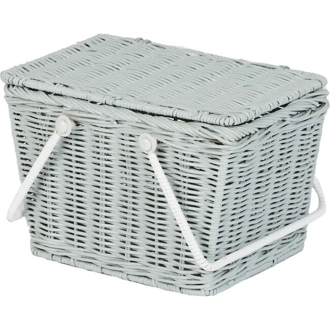 Rattan Piki Basket, Vintage Blue - Baskets & Bins - 3