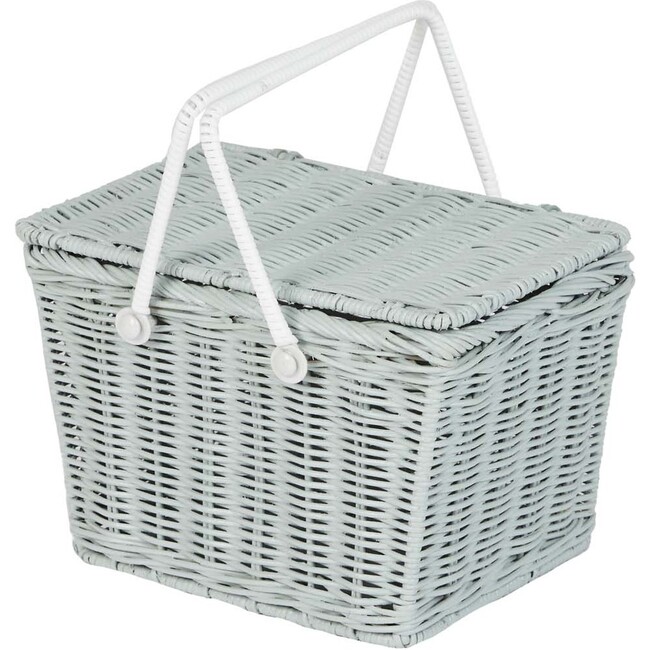 Rattan Piki Basket, Vintage Blue - Baskets & Bins - 5