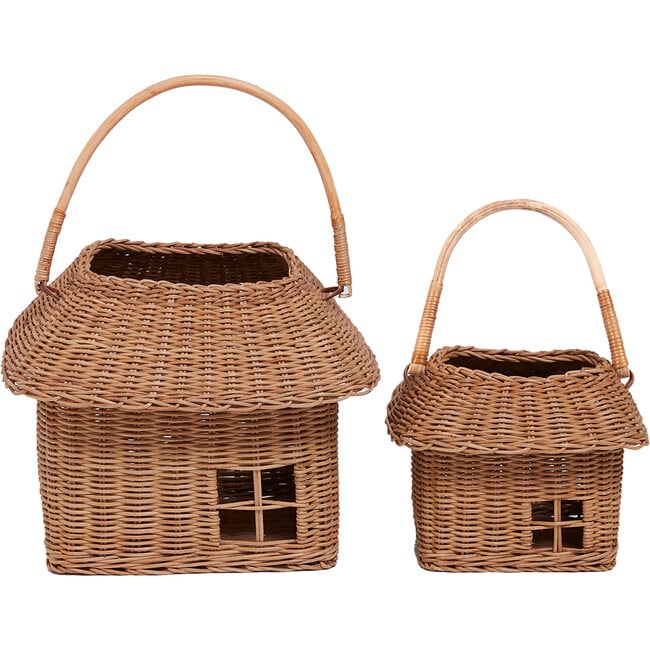 Rattan Hutch Small Basket, Natural - Baskets & Bins - 4