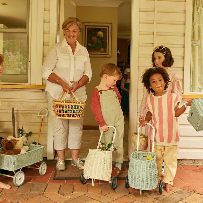 Rattan Original Luggy, Vintage Blue - Baskets & Bins - 2