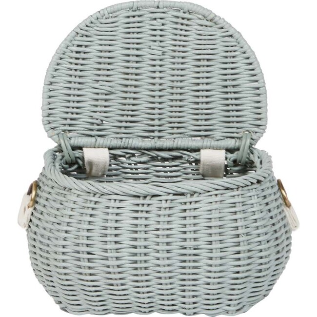 Rattan Original Mini Chari, Vintage Blue - Baskets & Bins - 3