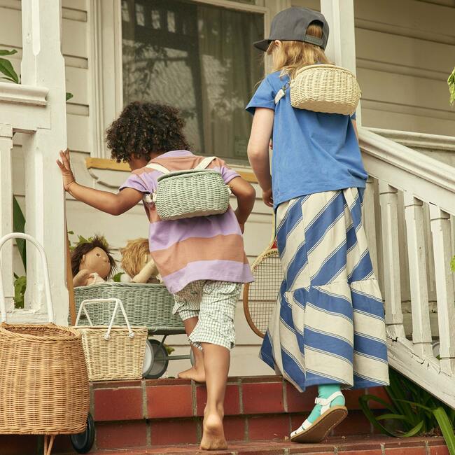 Rattan Original Mini Chari, Vintage Blue - Baskets & Bins - 5