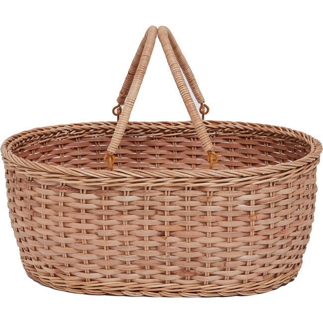 Rattan Basque Basket, Natural - Easter Baskets - 3