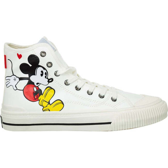 Mickey Graphic High Top Sneakers, White