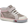 Peyton Sneaker, Beige Metallic Leather - Sneakers - 1 - thumbnail