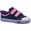 Robyne Sneaker, Navy & Hot Pink - Sneakers - 1 - thumbnail