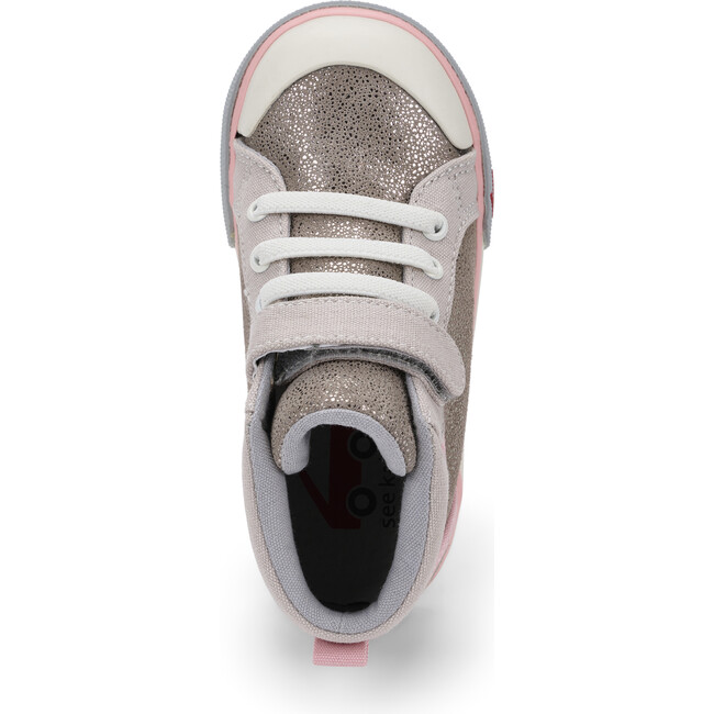 Peyton Sneaker, Beige Metallic Leather - Sneakers - 4