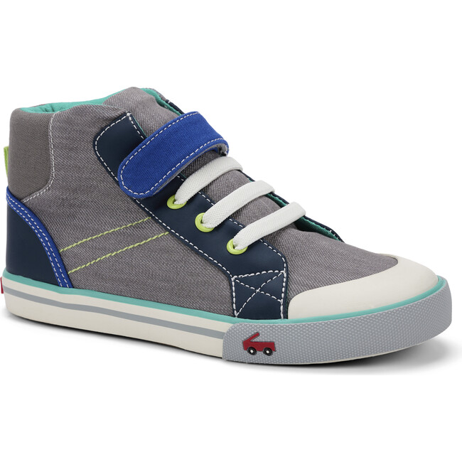 Dane Sneaker, Gray Denim & Blue