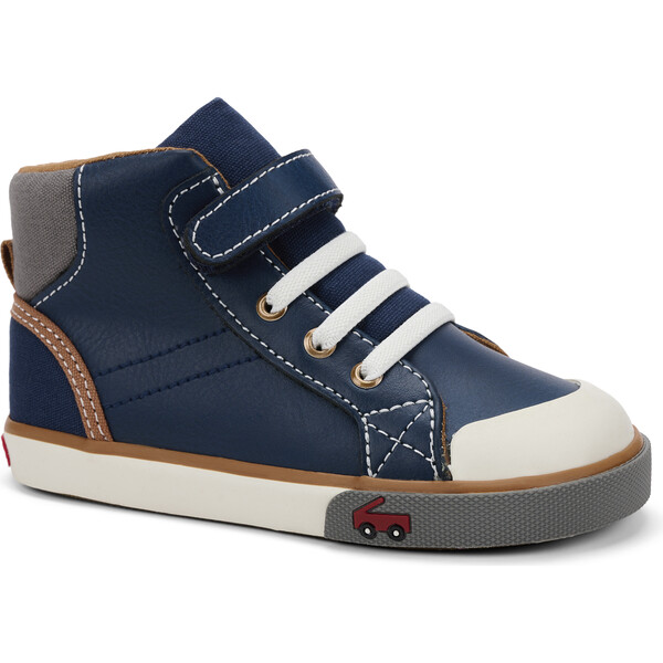 Dane Sneaker, Navy Leather See Kai Run Shoes Maisonette