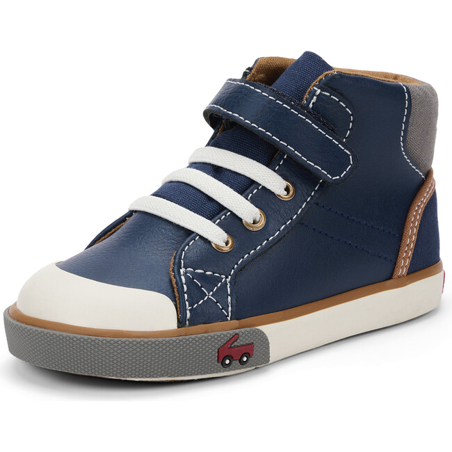 Dane Sneaker, Navy Leather - Sneakers - 5