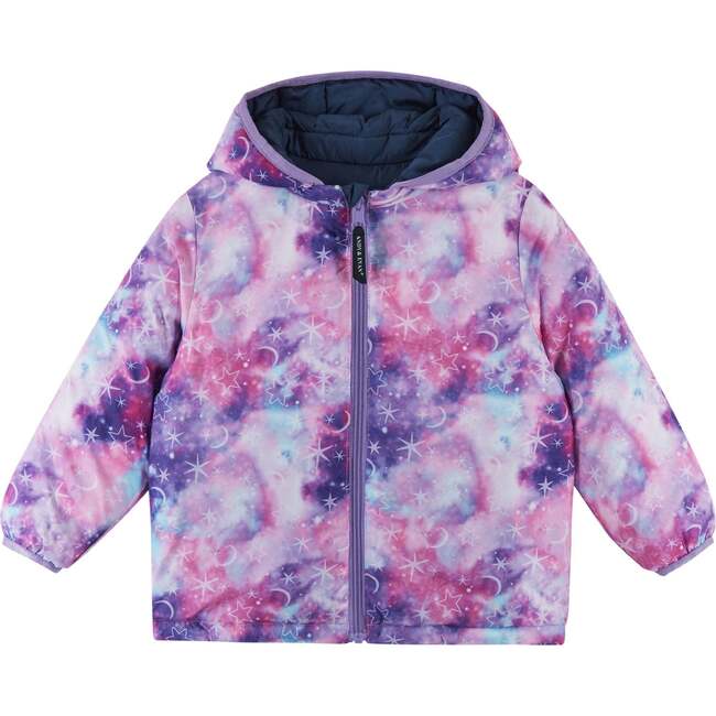 Navy Purple Night Sky Reversible Puffer - Jackets - 2