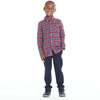 Red & Blue Plaid Textured Button Down Shirt - Shirts - 2