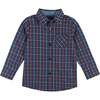 Navy Plaid Button Down Shirt - Shirts - 1 - thumbnail