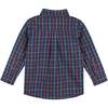 Navy Plaid Button Down Shirt - Shirts - 2