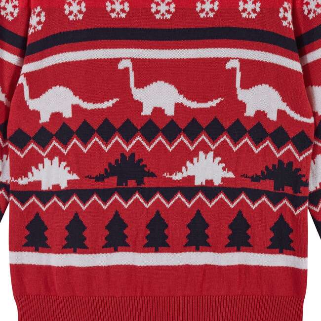 Red Dinosauric Holiday Sweater Set - Mixed Apparel Set - 5