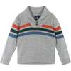Infant 3-Piece Multi Striped Shawl Sweater Set, Grey - Mixed Apparel Set - 3