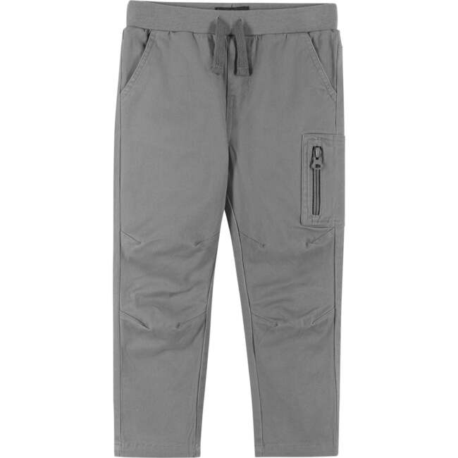 Grey Twill Zip Pocket Pants - Pants - 1