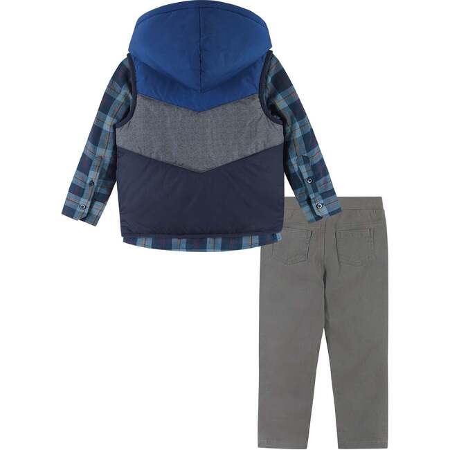Hooded Puffer Vest Set, Blue - Mixed Apparel Set - 2