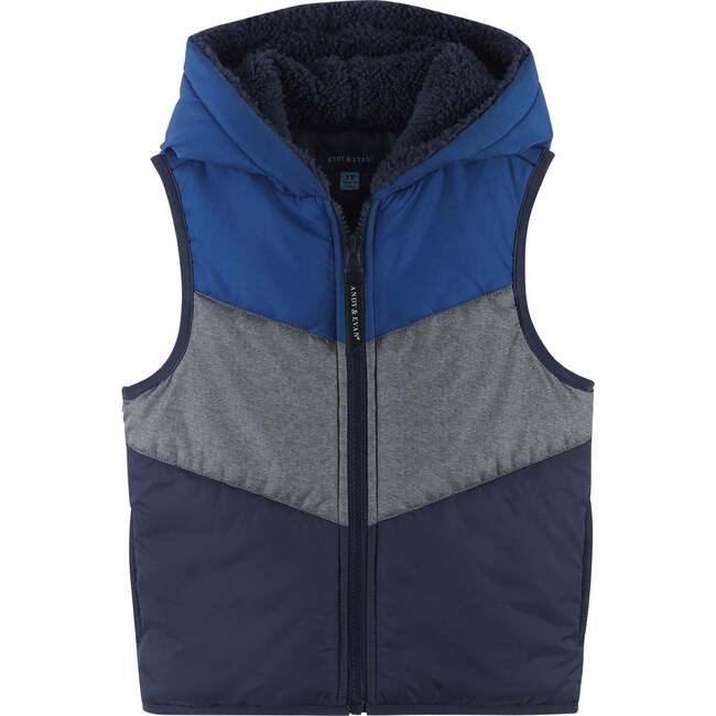 Hooded Puffer Vest Set, Blue - Mixed Apparel Set - 3