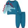 Boys Teal Stegosaurus Sweater Set - Mixed Apparel Set - 1 - thumbnail