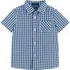 Aqua Bamboo Check Button Down Shirt - Shirts - 1 - thumbnail