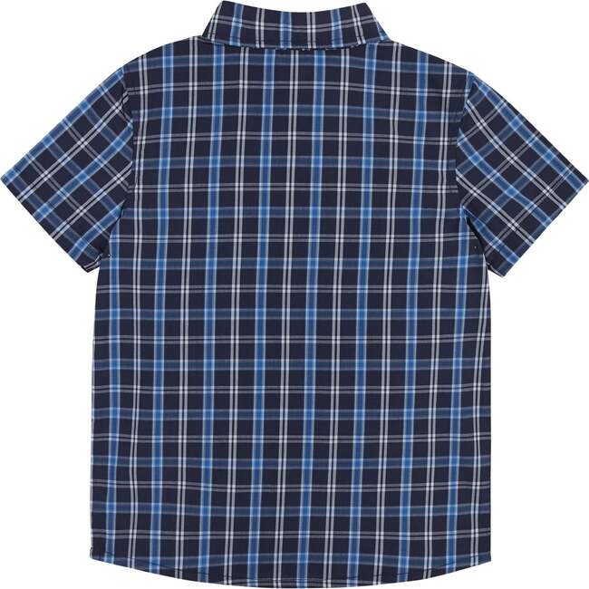 Boys Navy Plaid Bamboo Check Button Down Shirt - Shirts - 3
