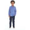 Blue Bamboo Check Button Down Shirt - Shirts - 2