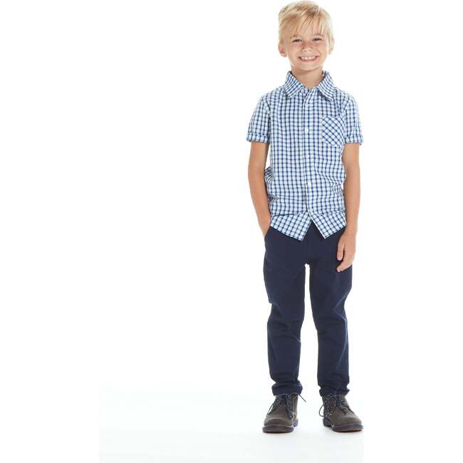 Aqua Bamboo Check Button Down Shirt - Shirts - 2