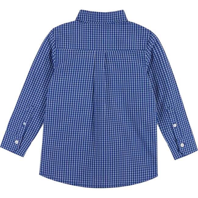 Blue Bamboo Check Button Down Shirt - Shirts - 3