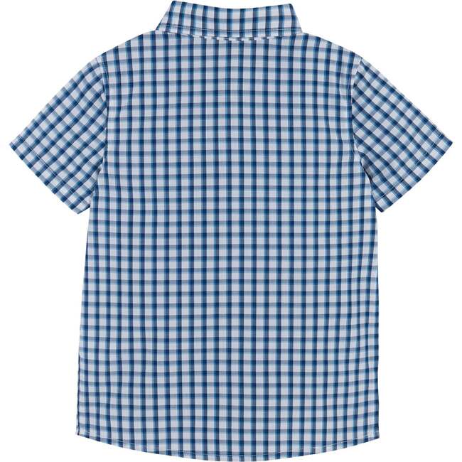 Aqua Bamboo Check Button Down Shirt - Shirts - 3