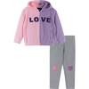 Love Hoodie Set, Pink - Mixed Apparel Set - 1 - thumbnail