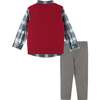 4-Piece Holiday Gentleman Vest & Bowtie Set, Red - Mixed Apparel Set - 3