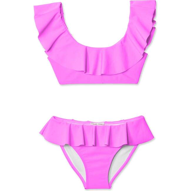 Ruffle Bikini Neon Pink Stella Cove Swim Maisonette 