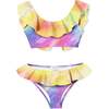 Sunshine Ruffle Bikini, Yellow/Purple - Two Pieces - 1 - thumbnail