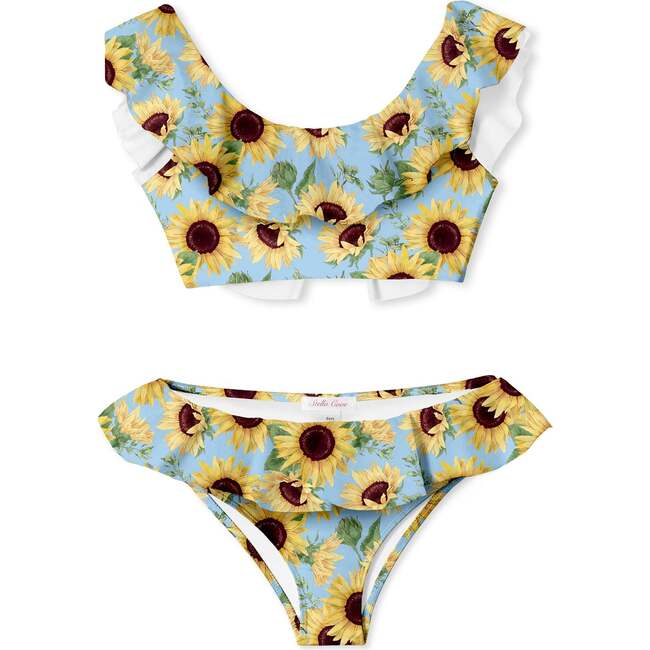 Sunflower Ruffle Bikini, Blue/Multicolors