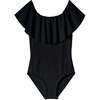 Drape Bathing Suit, Black - One Pieces - 1 - thumbnail